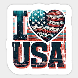 I Love USA Sticker